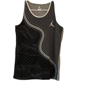 Youth Nike Air Jordan Jumpan Patter Tank Black And Gray Sz Large